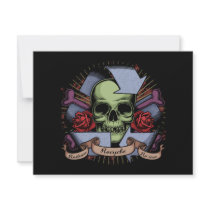 Recycle Skull w/Roses invitations