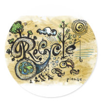 RECYCLE ROUND STICKER