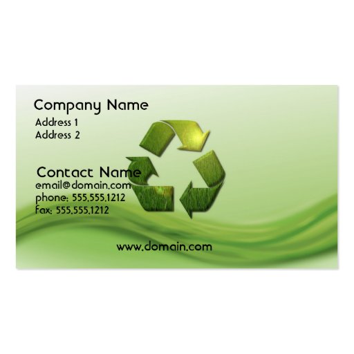 Recycle Symbol Business Card (front side)