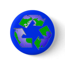 Recycle Symbol with Earth Button
