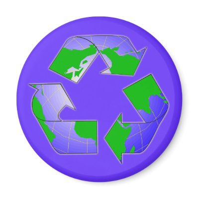 Recycle Symbol with Earth Magnet by thehatch