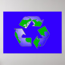 Recycle Symbol with Earth Poster
