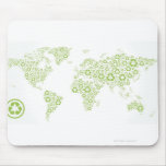 Recycle symbols used to create the planet mouse pad