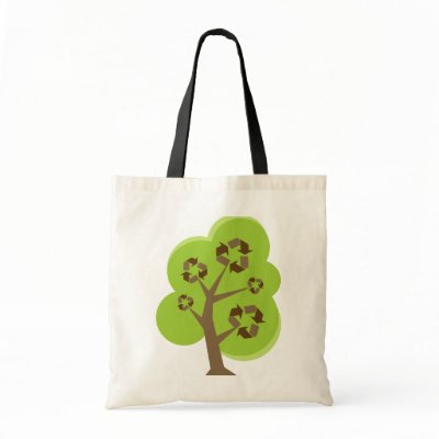 Recycle Tree Green Canvas Bags by greenheart