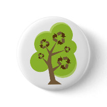 Recycle Tree Green Button