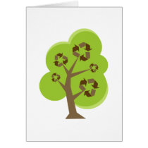 Recycle Tree Green Greeting Cards