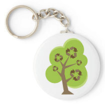 Recycle Tree Green Keychain