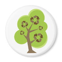 Recycle Tree Green Fridge Magnets