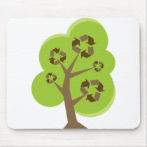 Recycle Tree Green Mouse Pads