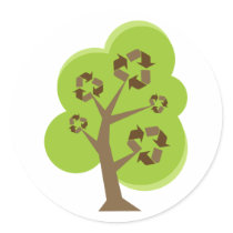 Recycle Tree Green Sticker