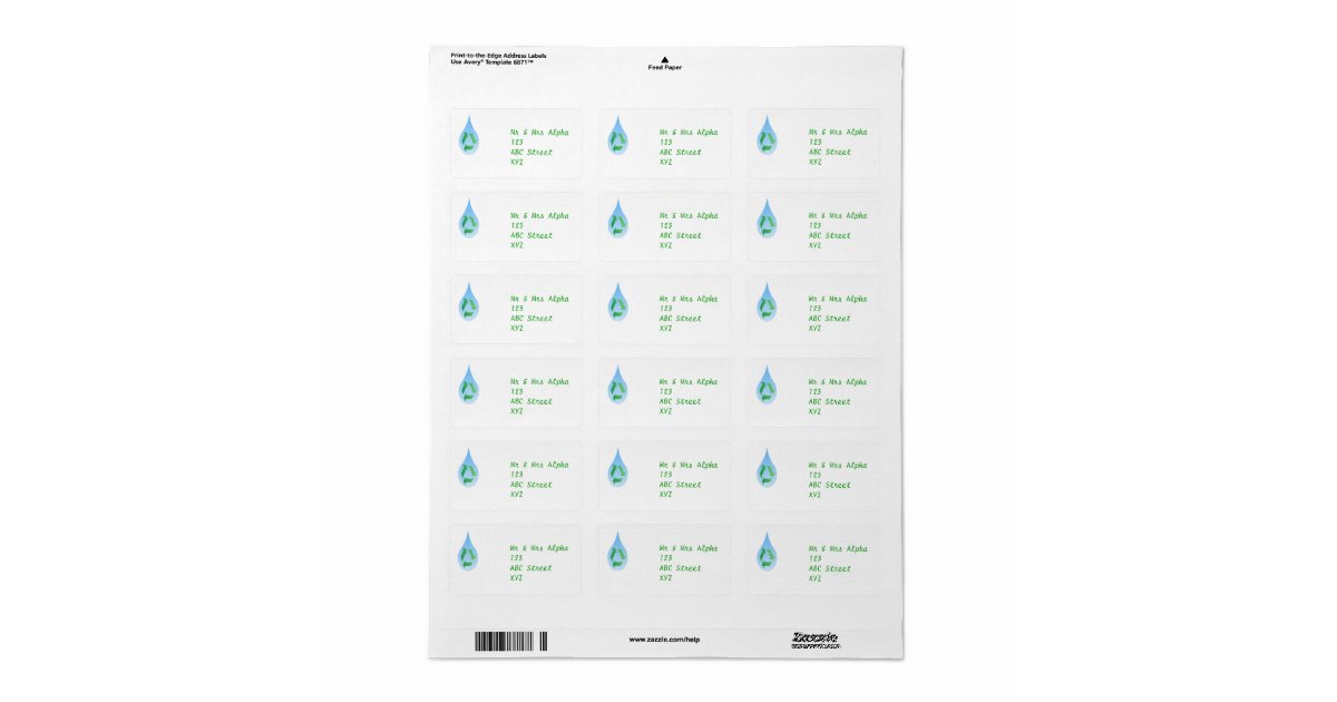 Recycle Water Avery Label Zazzle