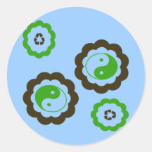 Recycle Yin Yang Stickers
