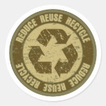 Recycled Grunge Round Sticker
