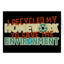 Recycled Homework Card