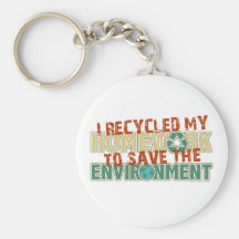 Recycled Homework Key Chain