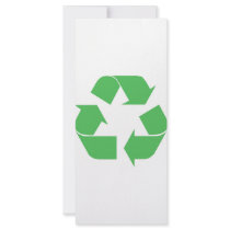 Recycled symbol customized rack card