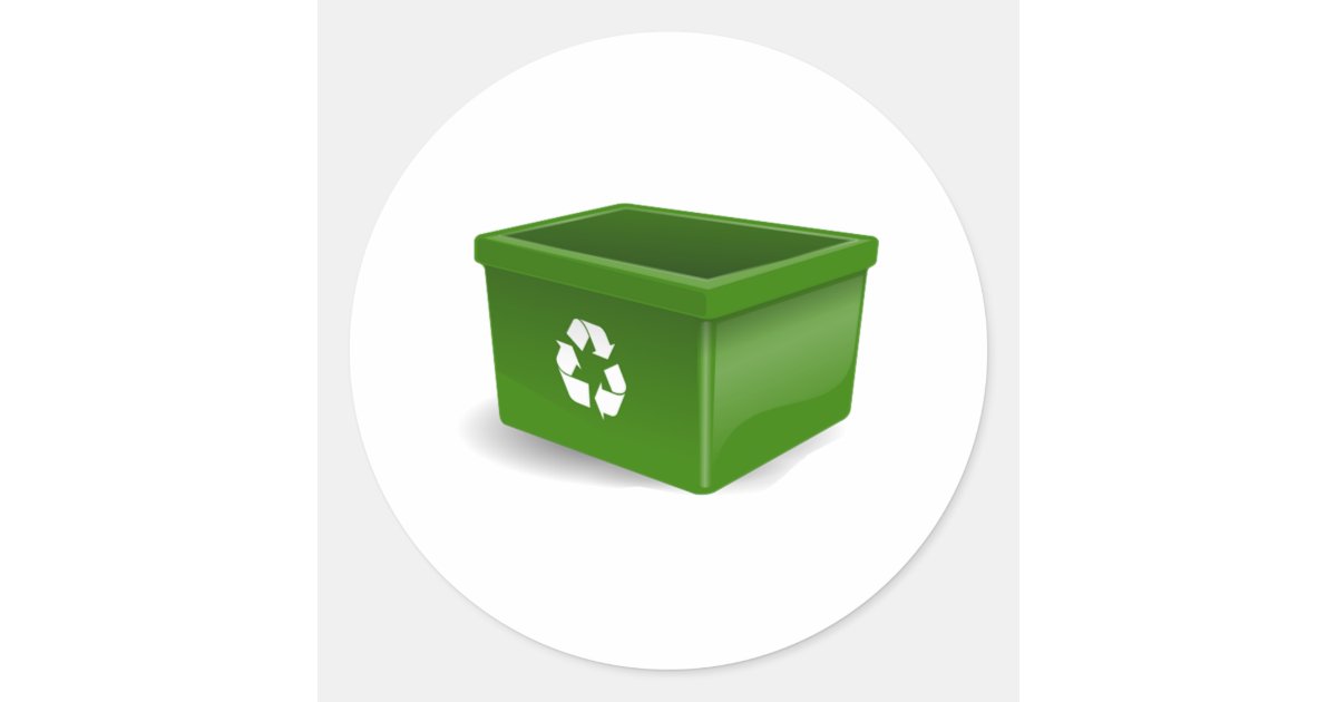 Recycling Bin Classic Round Sticker Zazzle