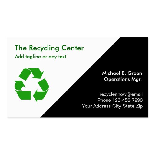 Recycling Business Cards (front side)