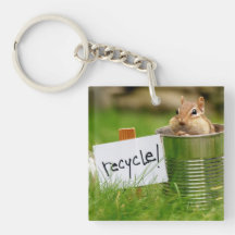 Recycling Chipmunk Acrylic Key Chain