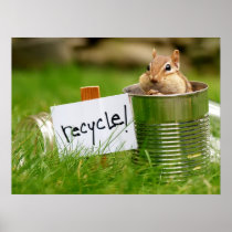 Recycling Chipmunk Poster
