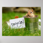 Recycling Chipmunk Poster