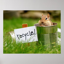 Recycling Chipmunk Poster