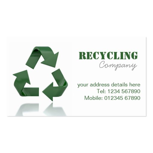 Recycling Company Business Card (front side)