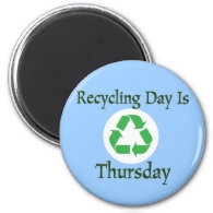 Recycling Day Thursday Reminder Magnet