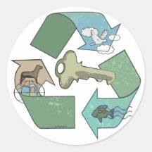 Recycling is Key Earth Day Gear Stickers