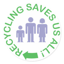 Recycling Saves Us All stickers