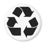 Recycling Symbol - Black magnets