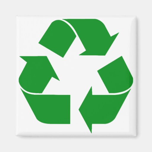 Recycling Symbol Green 2 Inch Square Zazzle