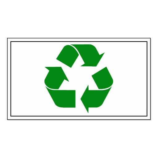 Recycling Symbol - Green Business Card (front side)