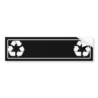 Recycling Symbol - White (For Black Backgrounds) bumpersticker