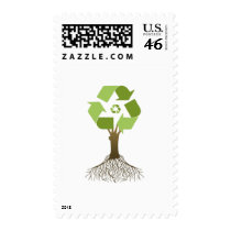 Recycling Tree Postage Stamps