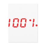 red 100 percent icon postcards