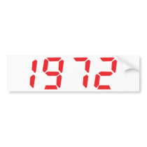 red 1972 icon bumper stickers