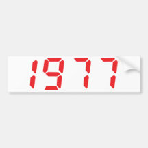 red 1977 icon bumper stickers
