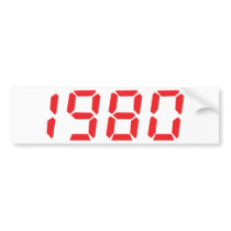 red 1980 icon bumper sticker