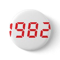 red 1982 icon pinback button