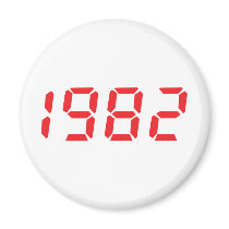 red 1982 icon fridge magnet