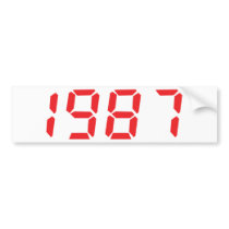 red 1987 icon bumper sticker