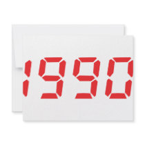 red 1990 icon invitations