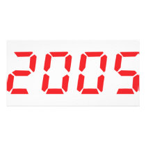 red 2005 icon personalized photo card