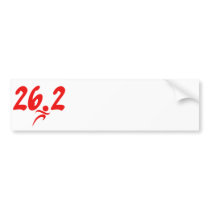 Red 26.2 marathon bumper stickers