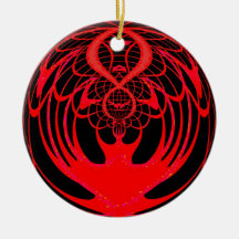 Red 2 Designs in 1 Christmas Ornament