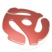 Red 3D 45 RPM Adapter stickers by wheedesign Red 3D 45 RPM Adapter stickers