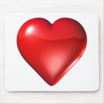Red 3D Heart mousepads