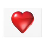 Red 3D Heart postcards