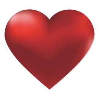 Red 3D Heart Sticker sticker
